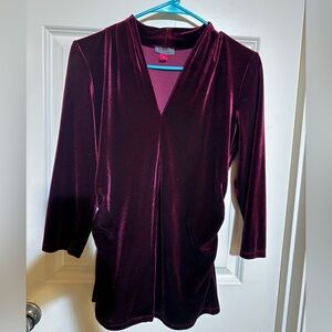 Vince Camuto Burgundy Velvet Top